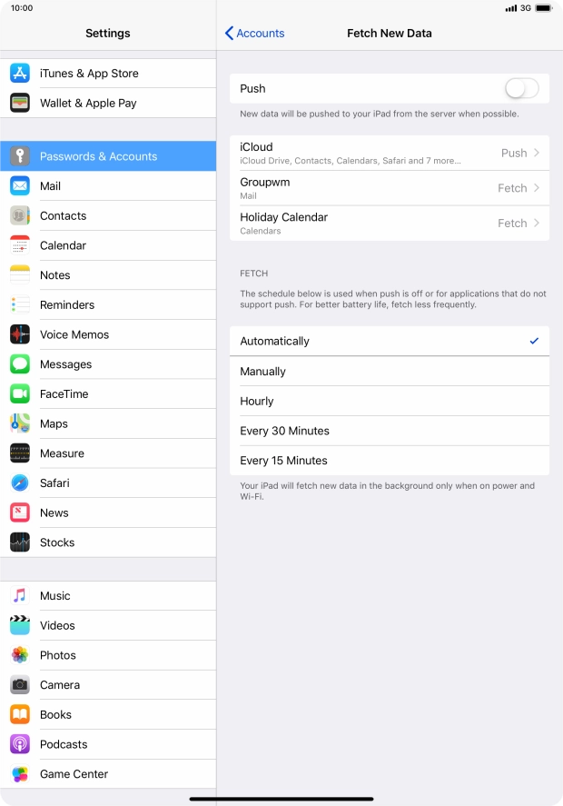 If you turn off the function, press the required setting.