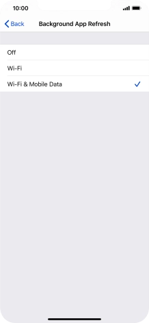 To turn off background refresh of apps, press Off.