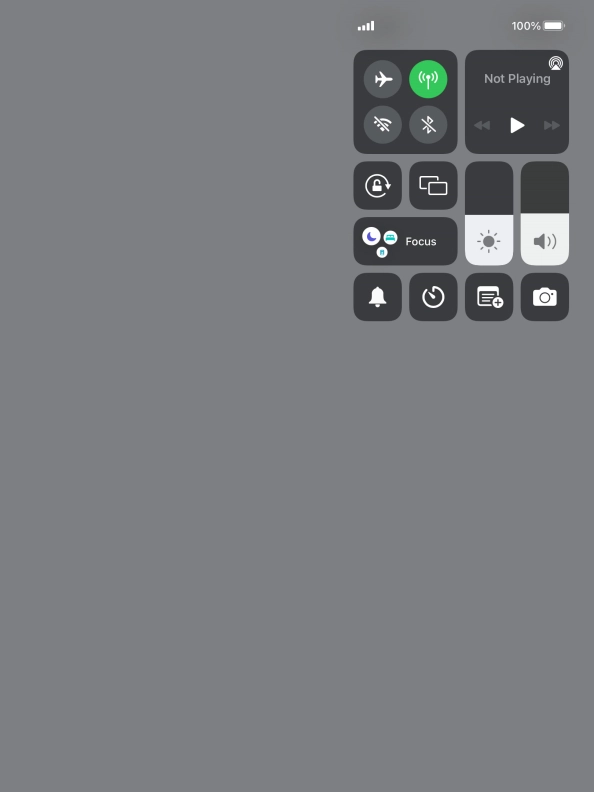 Press the flight mode icon to turn the function on or off.