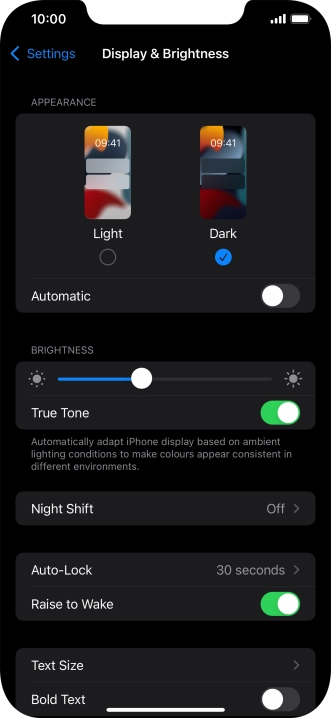 Press the indicator next to 