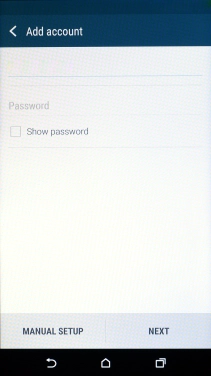 Press Password and key in the password for your email account.