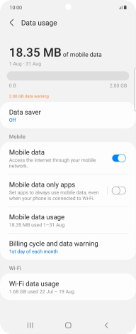 The total data usage is displayed.