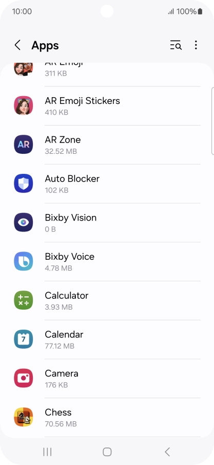 Press the required app.