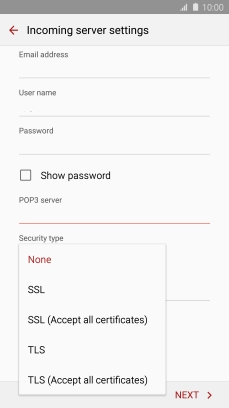 Press None to turn off the function.