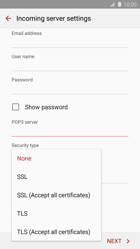 Press None to turn off the function.