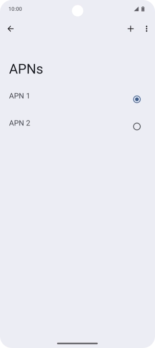 Press the field next to the data connection to activate it. Press the field next to the data connection to activate it.