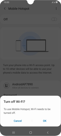 If Wi-Fi is turned on, press OK.