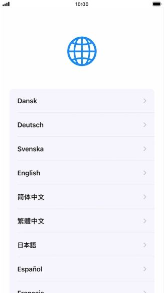 Press the required language.