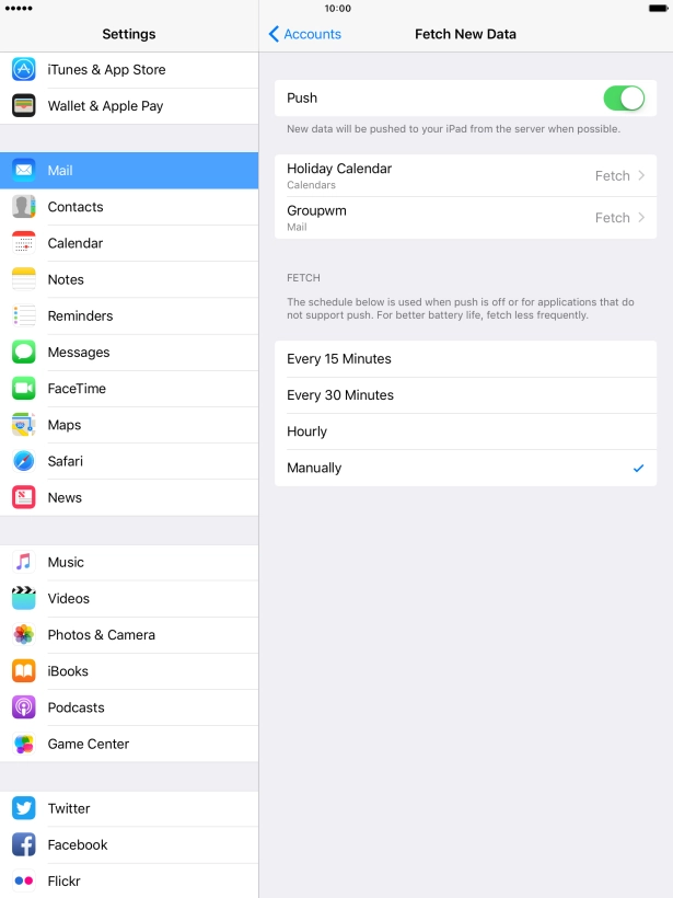 Press the indicator next to 