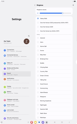 Press the required ring tones to hear them.