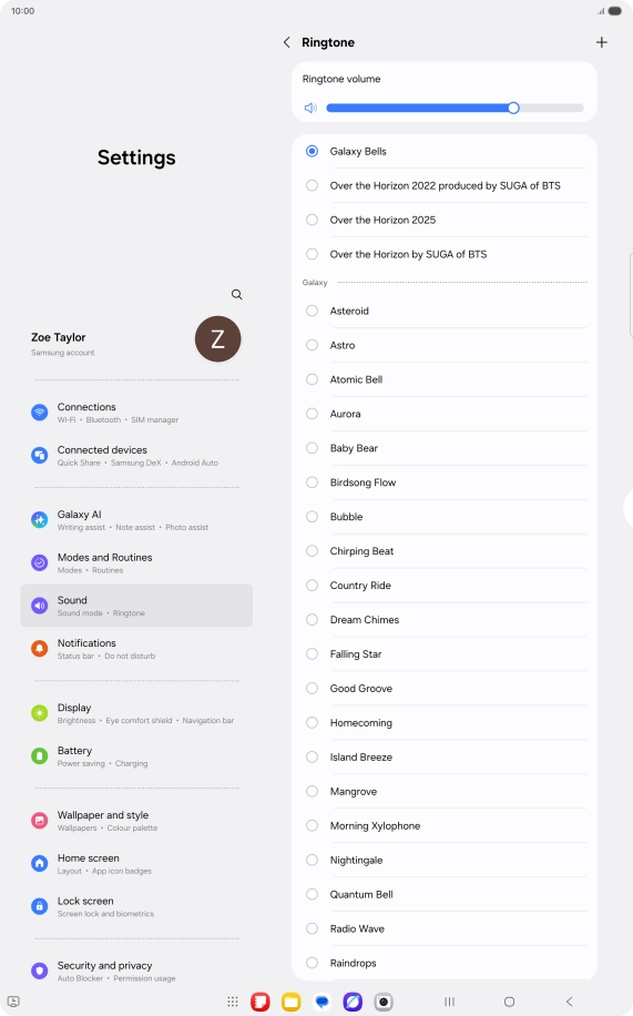 Press the required ring tones to hear them.