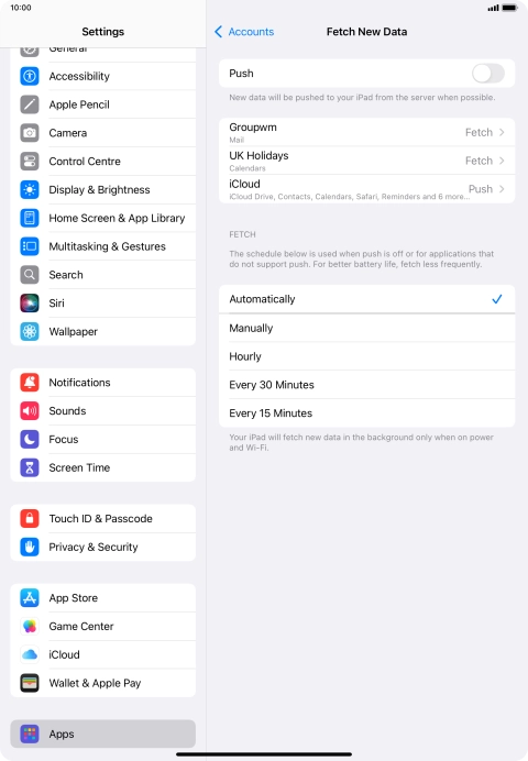 If you turn off the function, press the required setting.