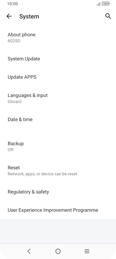 Press System Update. If a new software version is available, it's displayed. Follow the instructions on the screen to update the phone software.