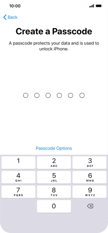 Press Passcode Options.