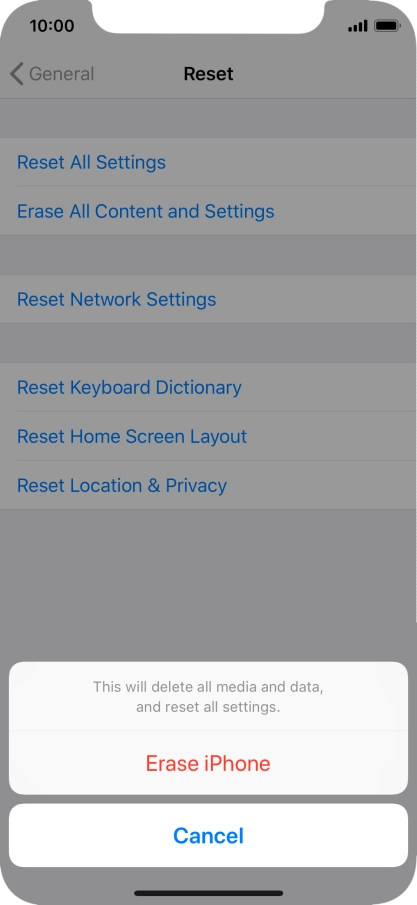 Press Erase iPhone.