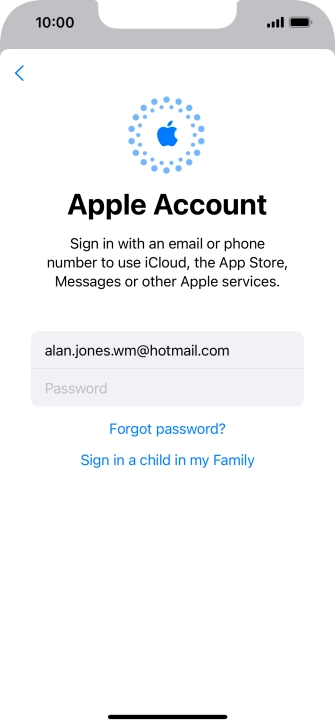 Press Password and key in the password for your Apple ID.