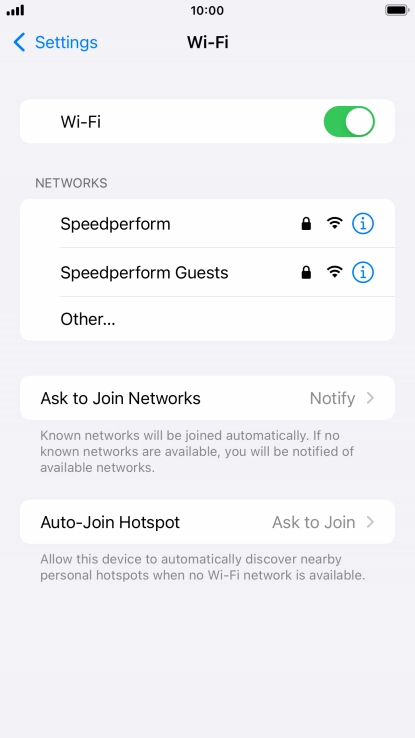 Press the required Wi-Fi network and key in the password for the Wi-Fi network.