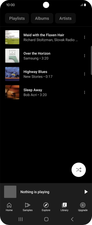 Press the required audio file. Press the required audio file.