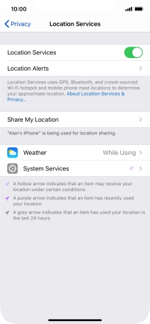 Press the required app.