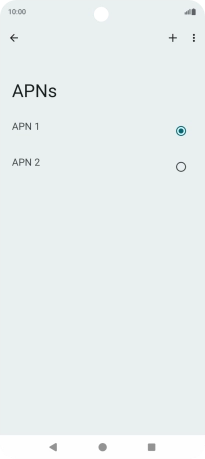 Press the field next to the data connection to activate it.