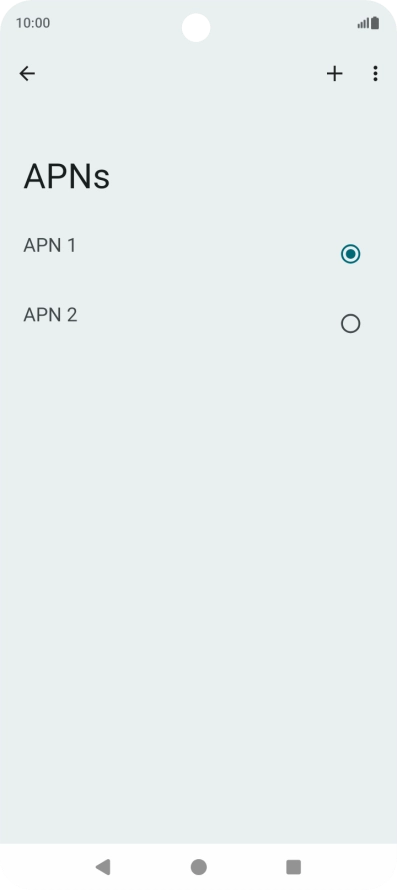 Press the field next to the data connection to activate it.