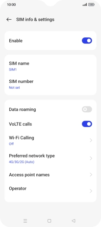 Press Preferred network type.