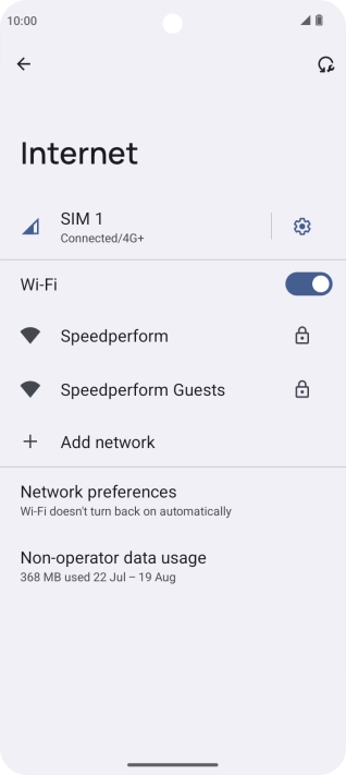 Press the required Wi-Fi network.