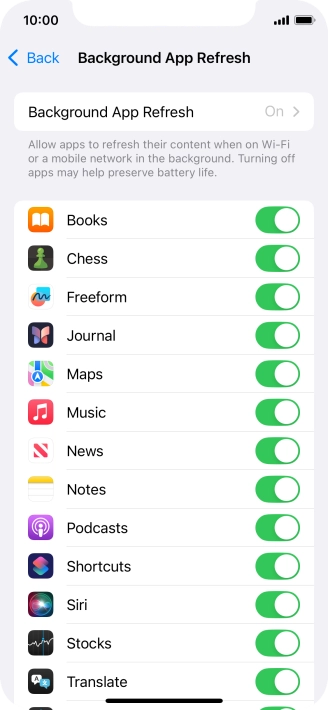 Press Background App Refresh.
