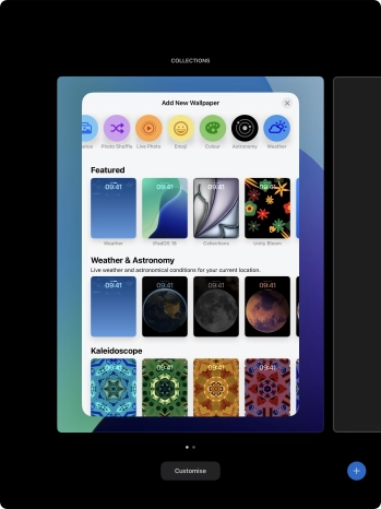 Press the required category and follow the instructions on the screen to select the required background image.