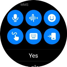Press the microphone icon and follow the instructions on the screen to record and send the required reply.