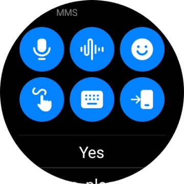 Press the microphone icon and follow the instructions on the screen to record and send the required reply.
