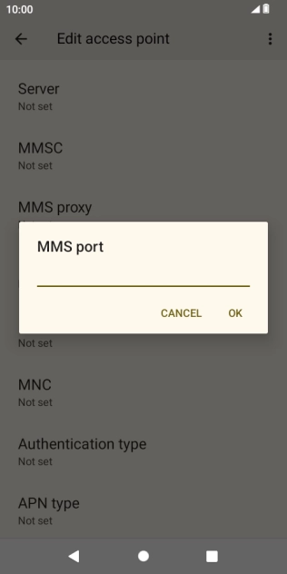 Key in 8080 and press OK.