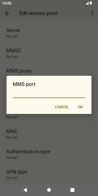 Key in 8080 and press OK.