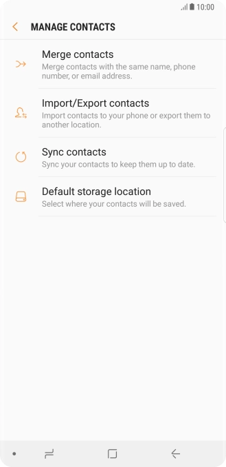 Press Import/Export contacts.