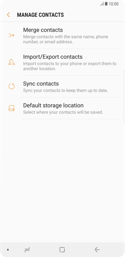 Press Import/Export contacts.