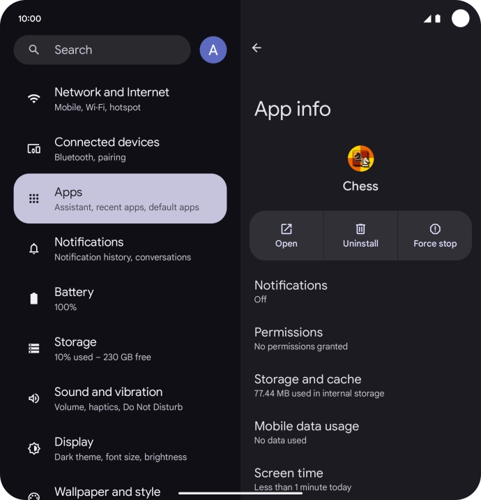 Press Storage and cache.