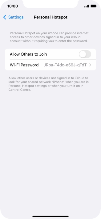 Press Wi-Fi Password and key in the required password.