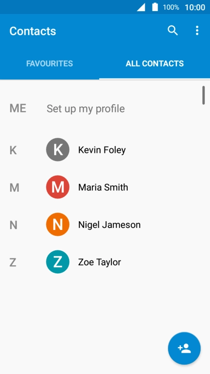 Press the new contact icon.