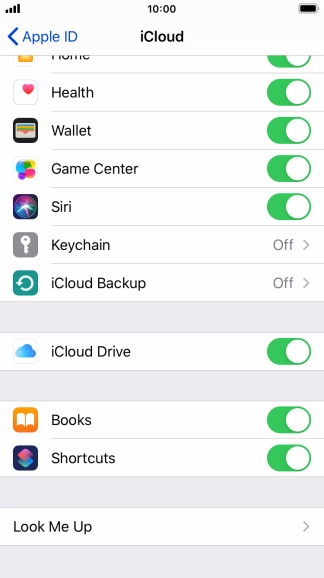 Press iCloud Backup.