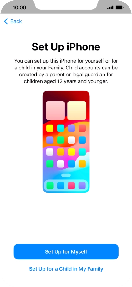 Press Set Up for Myself.