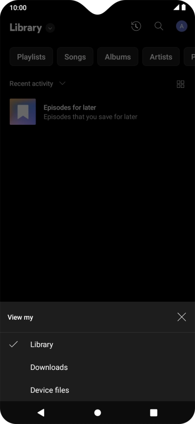 Press the required category and go to the required audio file.
