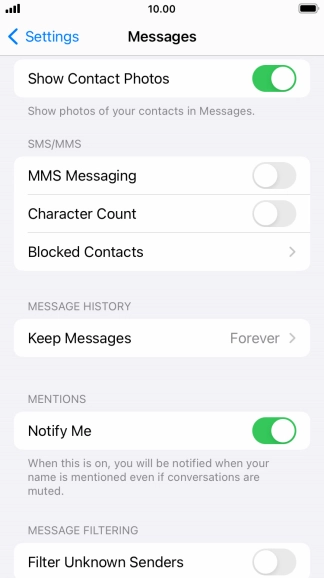 Press the indicator next to 