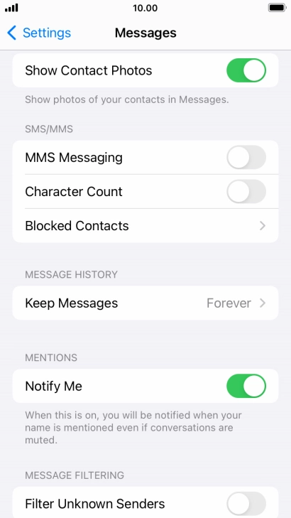 Press the indicator next to 