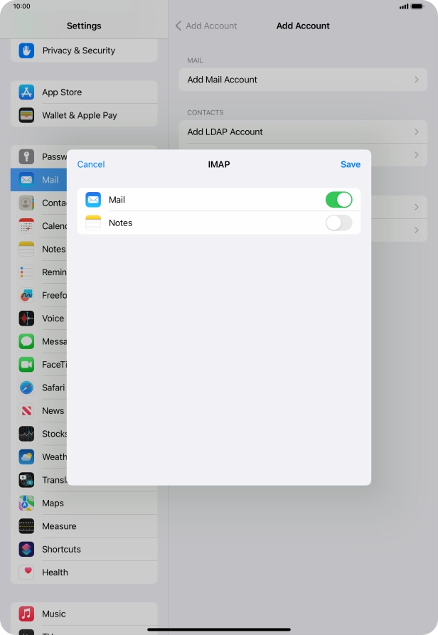 Press Save. Your email account has now been set up. To select more settings for incoming and outgoing server, proceed with the following steps.