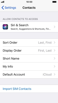 Press Import SIM Contacts.