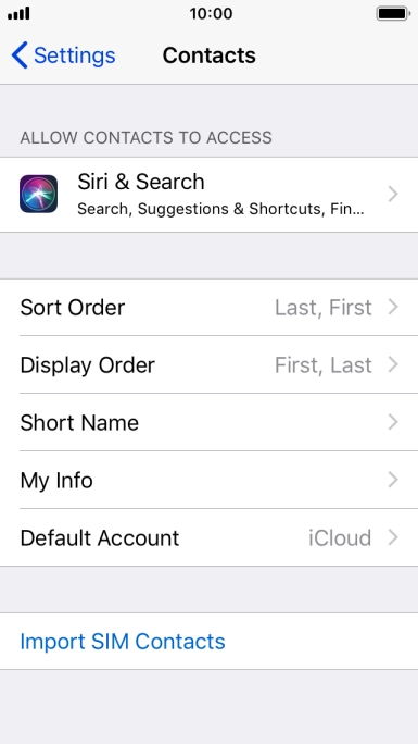 Press Import SIM Contacts.