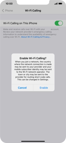 If you turn on the function, press Enable.