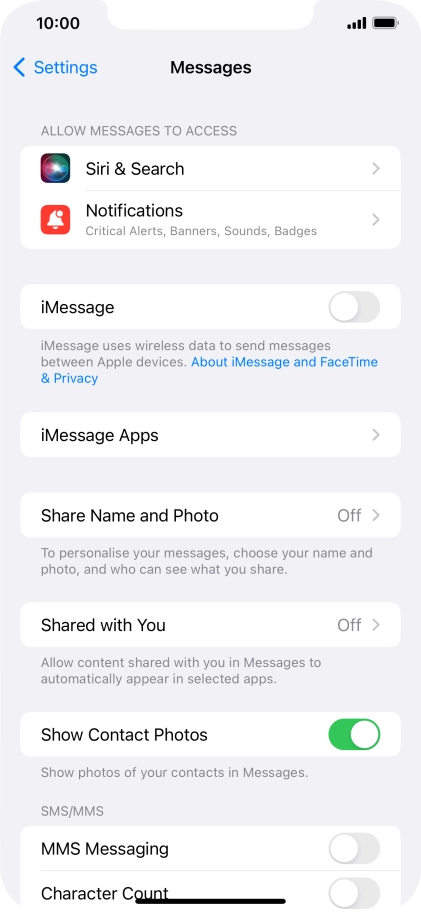 Press the indicator next to 