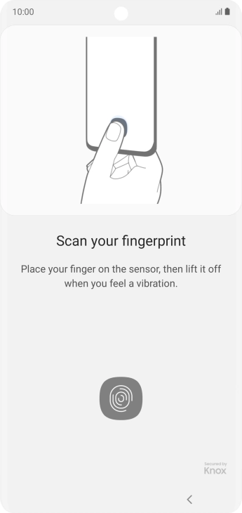 Follow the instructions on the screen to create the phone lock code using your fingerprint.
