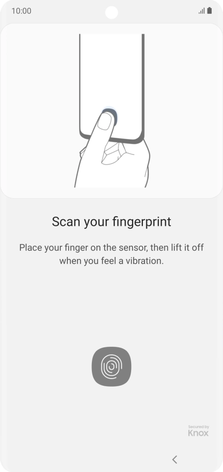 Follow the instructions on the screen to create the phone lock code using your fingerprint.